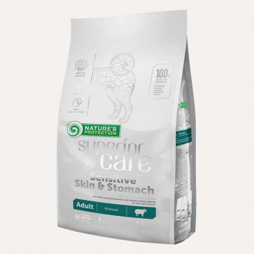 Nature's Protection Superior Care Sensitive Skin&Stomach сухой корм с ягненком для взрослых собак 1,5 кг