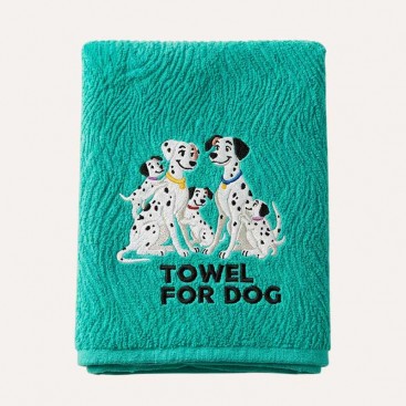 Махровий рушник для домашніх улюбленців Bark&Tail - Towel for Dog Dalmatians (50×100 см), бірюзовий