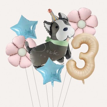 Набір з 6 кульок на третій день народження песика Fiesta - Gray Dog 3