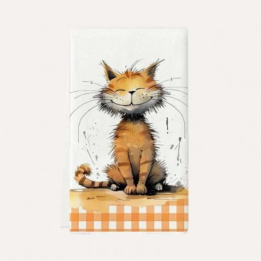 Рушник кухонний - White with a cat 40х60 см
