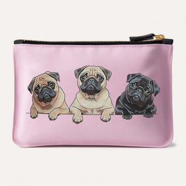 Косметичка рожева з мопсами Confession - Pink Pugs