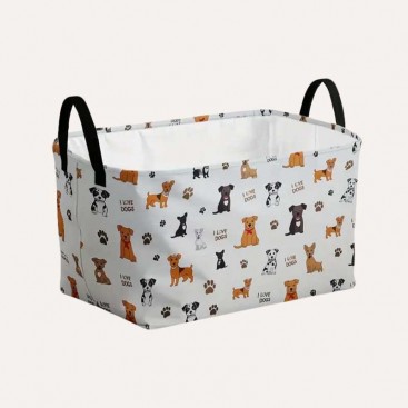 Корзина для хранения игрушек для животных PetLobby - Many Dogs White