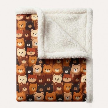 Двостороння водонепроникна ковдра з хутром Montmorency - Teddy bear print 1х1,5 м