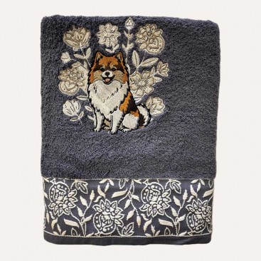 Рушник для собак з вишивкою Montmorency -Spitz Anthracite (140х70)