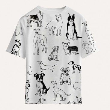 Футболка жіноча Emery Rose - Dogs White, XL (44)