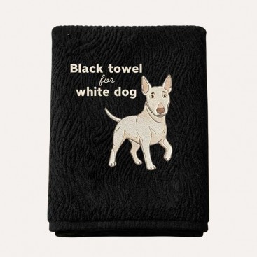 Махровое полотенце для животных Montmorency - Bull Terrier Black & White - Black (50×100 см)
