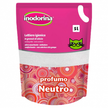 Наполнитель силикагелевый без запаха для кошачьего туалета Inodorina - Neutral, 5л