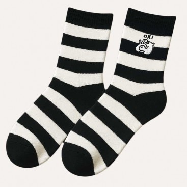 Шкарпетки у чорно-білу смужку PlaySox - Rayas, 36-39