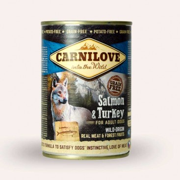 Вологий корм для собак з лососем та індичкою Carnilove - Salmon & Turkey 400 г
