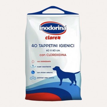 Суперпоглощающие пеленки с хлоргексидином Inodorina - Clorex 60х60 см, 40 шт