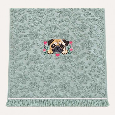 Полотенце для собак с вышивкой Montmorency - Love Pug Towel (70x130 см)