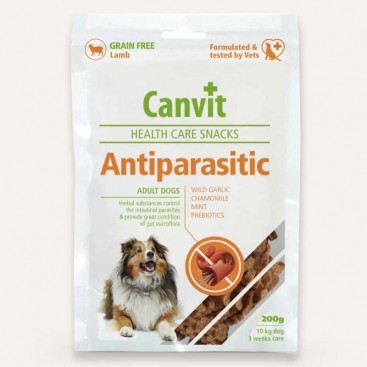 Витаминизированное лакомство для чувствительного пищеварения собак Canvit - Antiparasitic 200 г.
