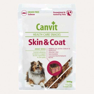 Витаминизированное лакомство для кожи и шерсти собак Canvit Skin & Coat 200 г.
