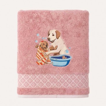 Махровий рушник для тварин Montmorency - Labrador Caring Mom Mauve (70x130см)