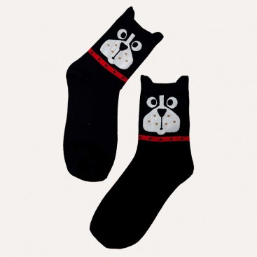 Носки с ушками Julia - Black dog with ears, 36-39