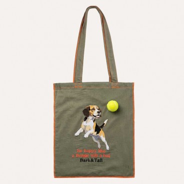 Сумка-шоппер з вишивкою Montmorency - Beagle with real ball