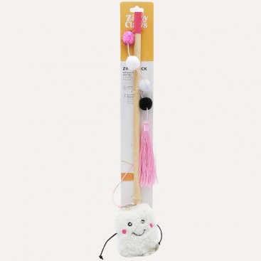 Іграшка-вудка для котів маршмелоу ZippyClaws - ZippyStick Marshmallow