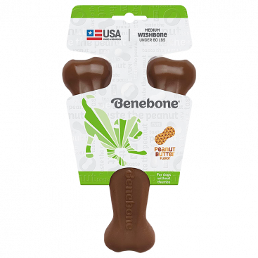 Жевательная игрушка со вкусом арахисовой пасты Benebone - Wishbone peanut butter, М