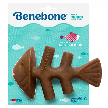 Жевательная игрушка для собак со вкусом лосося Benebone - Fishbone, M