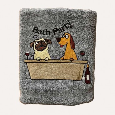 Рушник для собак з вишивкою Montmorency - Pug&Wine (50х100 см)