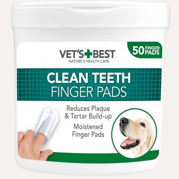 Vet’s Best Clean Teeth Finger Wipes - салфетки на палец для чистки зубов собак, 50 шт.