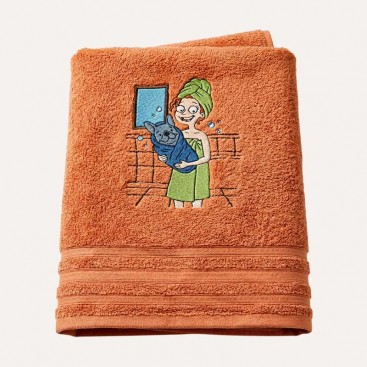 Полотенце для собак с вышивкой Montmorency - Dog Mom Peach (140х70)