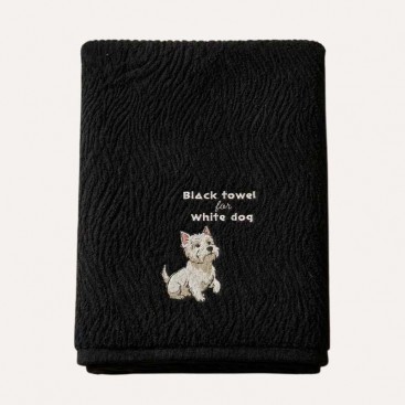 Рушник для собак з вишивкою Montmorency - Black for White Dog (50x100 см)