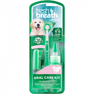 Набор для ухода за ротовой полостью щенков TropiClean - Fresh Breath Oral Care Kit for Puppies