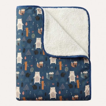 Двухстороннее водонепроницаемое одеяло с мехом Montmorency - Bears 100х77 см