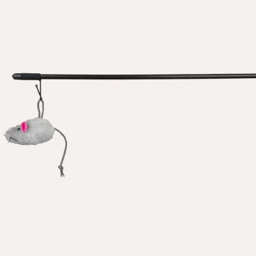 Іграшка для котів мишка на вудочці з м'ятою Trixie - White, 50 см