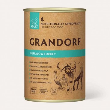 Консерва для собак с мясом буйвола и индейкой Grandorf - Buffalo & Turkey 400 г
