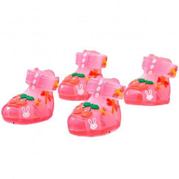 Резиновые босоножки с вишенками 4 шт - Cherry Decor Pet Shoes, L: 4.4х5.8 см