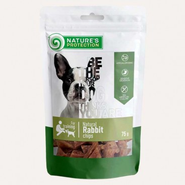 Ласощі для собак чіпси із кролика Nature's Protection - Natural rabbit chips, 75 г