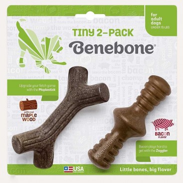 Игрушка для собак 2-Pack Maplestick+Zaggler Bacon Tiny Benebone