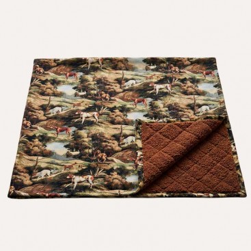 Двосторонній плед з хутром Montmorency - Hunting dogs 1х1,4 м