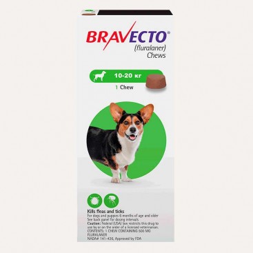 Жувальна таблетка Bravecto для собак від 10 до 20 кг (1 таблетка)