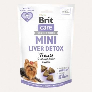 Ласощі для собак детокс печінки індичка, чорниця Brit - Care Mini Treats Liver Detox, 50 г