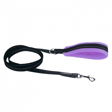 Черный поводок с фиолетовой ручкой Tre Ponti - Palette Pastel Lilac, 130 см