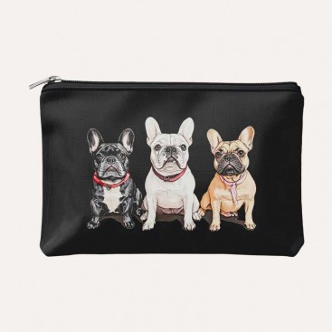 Косметичка чорна з французиками Confession - Black French Bulldog