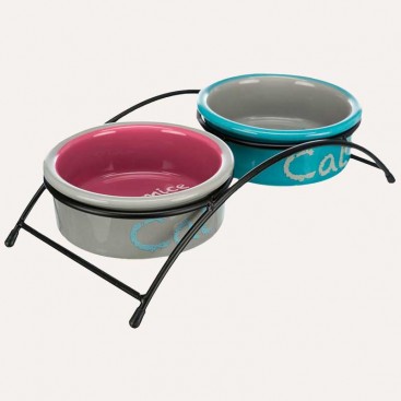 Миски для кошек на подставке Trixie - Eat on Feet 12 см/2х300 мл