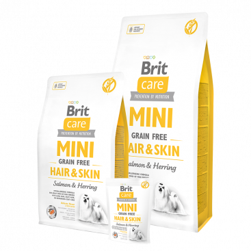 Корм для собак міні порід з лососем і оселедцем Brit Care - Mini Hair & Skin - Salmon & Herrin 2 кг