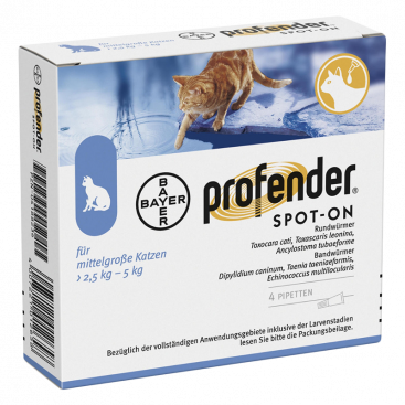 Капли для защиты средних котов от паразитов Profender Spot-on 2,5-5,0 кг (1 пипетка)