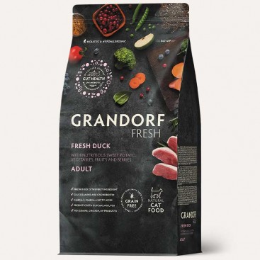 Сухий корм для дорослих котів качка з бататом Grandorf-FRESH DUCK&SWEET POTATO,400 г