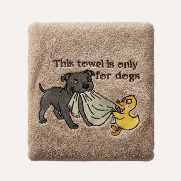 Полотенце для собак с вышивкой Montmorency - Стаффик купальщик (100х50 см)