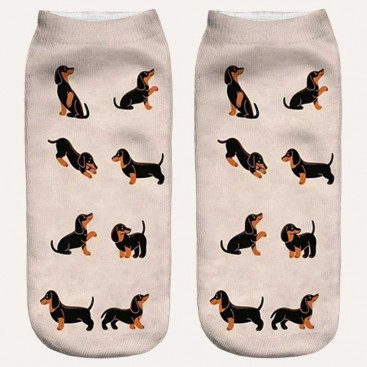 Низькі шкарпетки жіночі з таксами Holiday - Dachshunds, 36-39