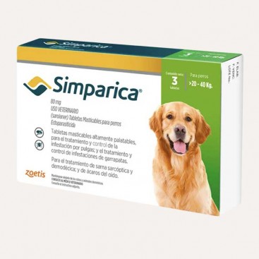 Жувальна таблетка для захисту великих собак від паразитів Simparica 20-40 кг (1 таблетка)