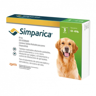 Жевательная таблетка для защиты крупных собак от паразитов Simparica 20-40 кг (1 таблетка)