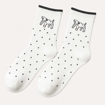 Носки в черную точку с нарисованным далматином PlaySox - Dots, 36-39