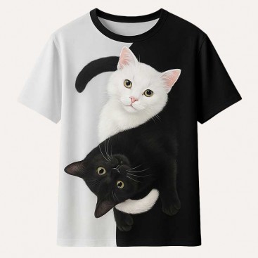 Футболка жіноча Luna - Black and White Cats, M