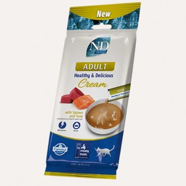 Фармина кет кремовое лакомство N&D Grain Free OCEAN CAT CREAM TUNA & SALMON ADULT 60 г